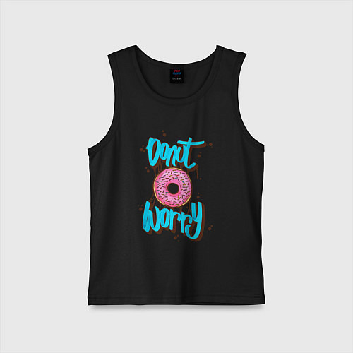 Детская майка Donut Worry / Черный – фото 1