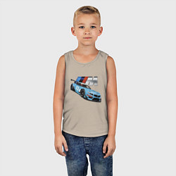 Майка детская хлопок BMW M Performance Motorsport, цвет: миндальный — фото 2