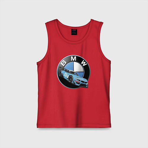Детская майка BMW самая престижная марка автомобиля / Красный – фото 1