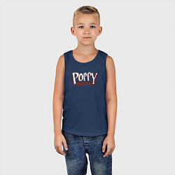 Майка детская хлопок Poppy Playtime Logo, цвет: тёмно-синий — фото 2
