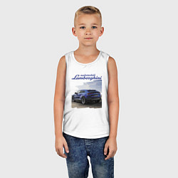 Майка детская хлопок Lamborghini Urus Sport, цвет: белый — фото 2