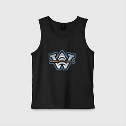 Майка детская хлопок Wilmington sharks - baseball team, цвет: черный