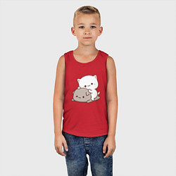 Майка детская хлопок Котики играют 02, цвет: красный — фото 2