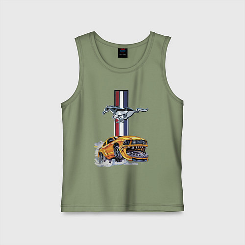 Детская майка Мустанг раскрыл пасть! / Авокадо – фото 1