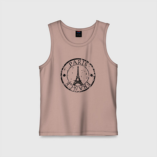 Детская майка Париж, Франция, Эйфелева башня / Пыльно-розовый – фото 1