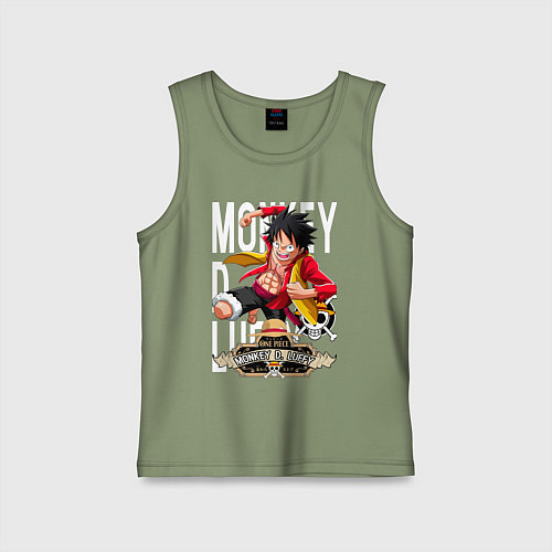 Детская майка One Piece Monkey Большой Куш Манки / Авокадо – фото 1