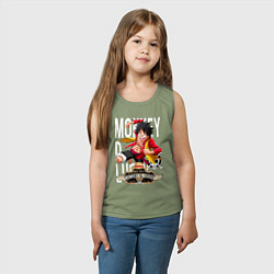 Майка детская хлопок One Piece Monkey Большой Куш Манки, цвет: авокадо — фото 2