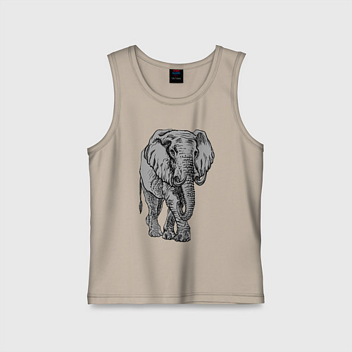 Детская майка Огромный могучий слон / Миндальный – фото 1