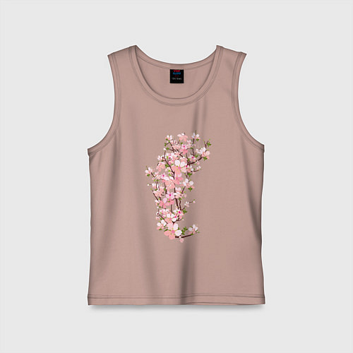 Детская майка Весна Цветущая сакура Japan / Пыльно-розовый – фото 1