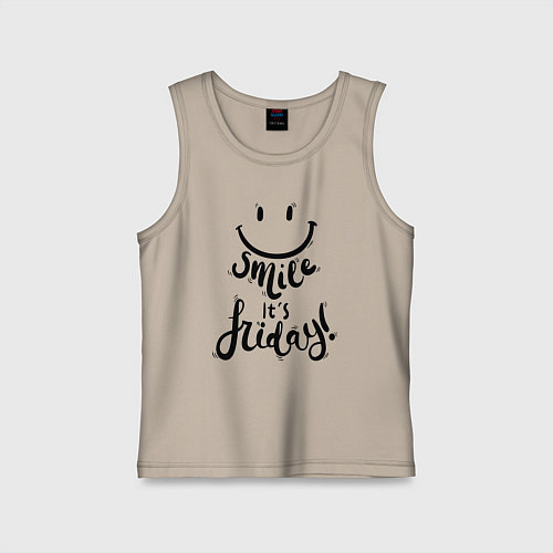 Детская майка Улыбнись, сегодня пятница! / Миндальный – фото 1