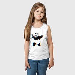 Майка детская хлопок Banksy Panda with guns - Бэнкси, цвет: белый — фото 2