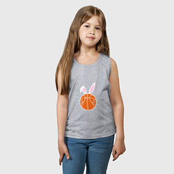 Майка детская хлопок Basketball Bunny, цвет: меланж — фото 2