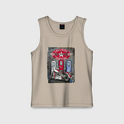 Майка детская хлопок Мотоцикл Заправка Ретро Poster, цвет: миндальный