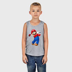 Майка детская хлопок Марио - крутейший гольфист Super Mario, цвет: меланж — фото 2