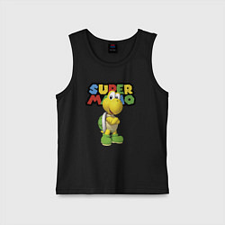 Майка детская хлопок Koopa Troopa Super Mario, цвет: черный