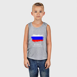 Майка детская хлопок Россия моя страна, цвет: меланж — фото 2