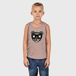 Майка детская хлопок Мишка в очках, цвет: пыльно-розовый — фото 2