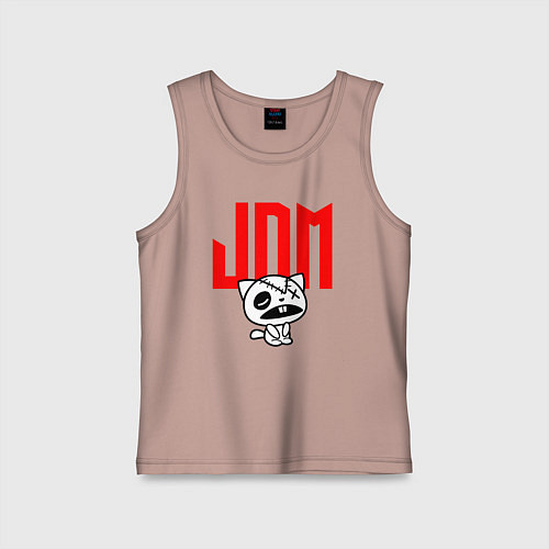 Детская майка JDM Kitten-Zombie Japan / Пыльно-розовый – фото 1