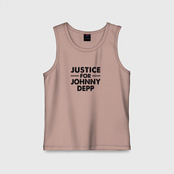 Майка детская хлопок Справедливость для Джонни Деппа, цвет: пыльно-розовый