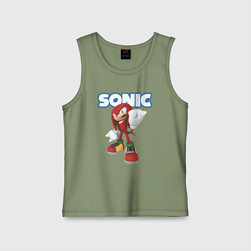 Детская майка Knuckles Echidna Sonic Video game Ехидна Наклз Вид / Авокадо – фото 1