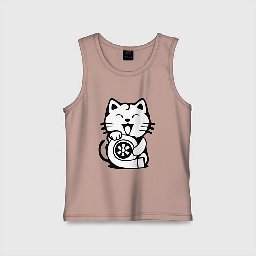 Детская майка JDM Cat & Engine Japan / Пыльно-розовый – фото 1