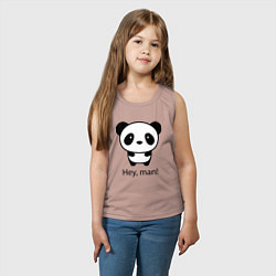 Майка детская хлопок Эй, чувак! Панда Hey, man! Panda, цвет: пыльно-розовый — фото 2