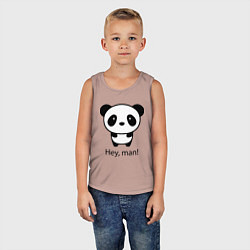 Майка детская хлопок Эй, чувак! Панда Hey, man! Panda, цвет: пыльно-розовый — фото 2
