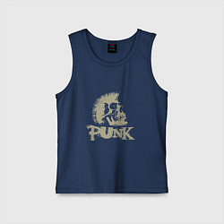 Майка детская хлопок Punk Skull, цвет: тёмно-синий