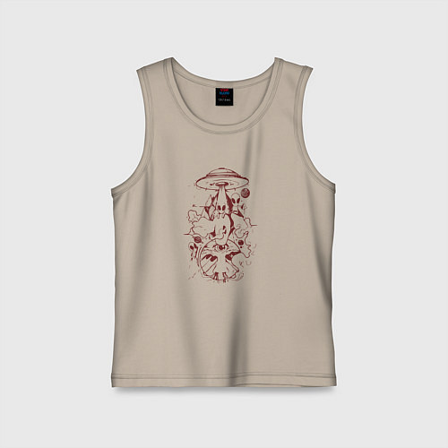 Детская майка Инопланетяне Нло / Миндальный – фото 1