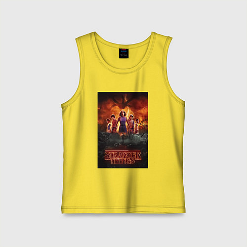 Детская майка Очень странные дела, персонажи / Желтый – фото 1