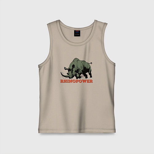 Детская майка СИЛА НОСОРОГА / Миндальный – фото 1