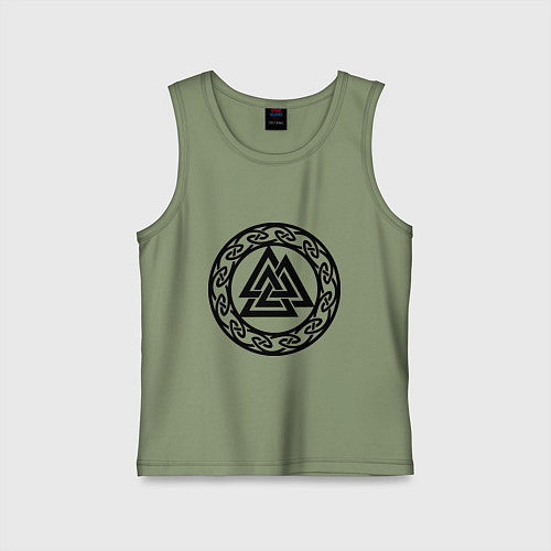 Детская майка Валькнут - символ Одина / Авокадо – фото 1