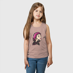 Майка детская хлопок Портрет девушки-кибера, цвет: пыльно-розовый — фото 2