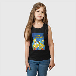 Майка детская хлопок Семейка Симпсонов - Гомер, Мардж и их отпрыски, цвет: черный — фото 2