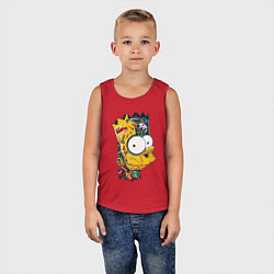 Майка детская хлопок Cyber-Bart - Simpsons family, цвет: красный — фото 2