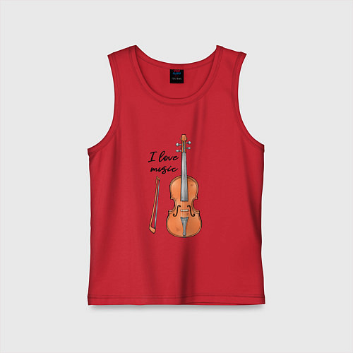 Детская майка Я люблю скрипку / Красный – фото 1