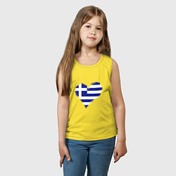 Майка детская хлопок Сердце - Греция, цвет: желтый — фото 2