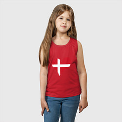 Майка детская хлопок Сердце - Дания, цвет: красный — фото 2