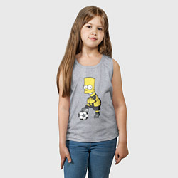 Майка детская хлопок Барт Симпсон - крутой футбольный форвард, цвет: меланж — фото 2
