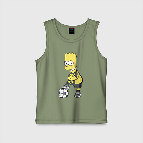 Детская майка Барт Симпсон - крутой футбольный форвард / Авокадо – фото 1