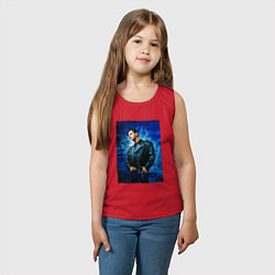 Майка детская хлопок Dave Gahan Depeche Mode - blue background, цвет: красный — фото 2