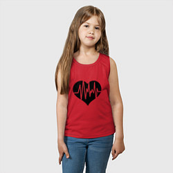 Майка детская хлопок Кардиограмма сердца, цвет: красный — фото 2