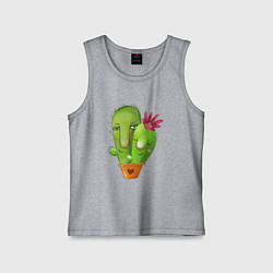 Майка детская хлопок Любовь и кактусы, цвет: меланж