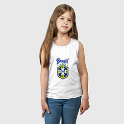 Майка детская хлопок Brasil Football, цвет: белый — фото 2