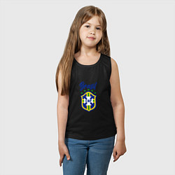 Майка детская хлопок Brasil Football, цвет: черный — фото 2