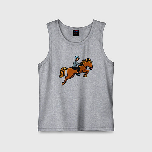 Детская майка Наездник на лошади / Меланж – фото 1