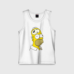 Майка детская хлопок Гомер Симпсон - нет подключения к интернету, цвет: белый