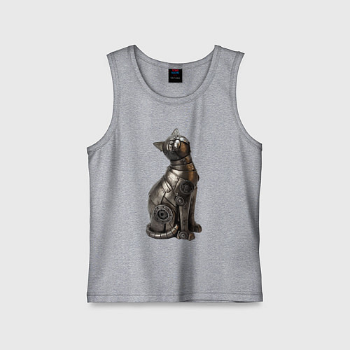 Детская майка Металлическая статуэтка кошки / Меланж – фото 1