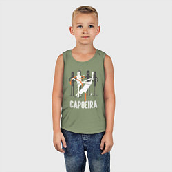 Майка детская хлопок Capoeira - contactless combat, цвет: авокадо — фото 2