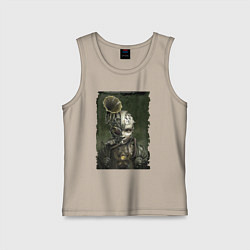 Майка детская хлопок Девушка в механистическом костюме, цвет: миндальный